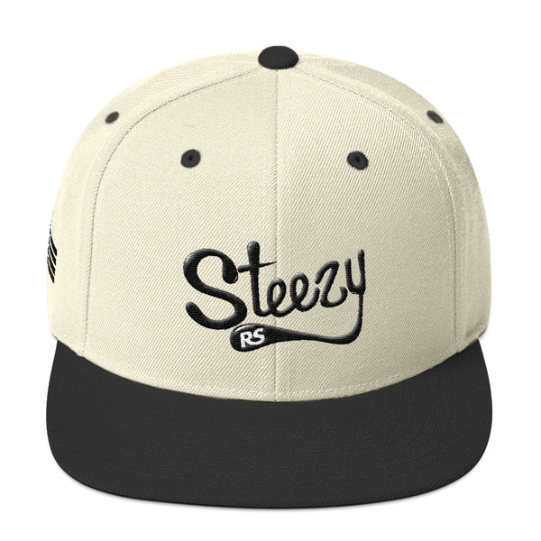 Steezy! BLACK 3D Embroidery Snapback Hat