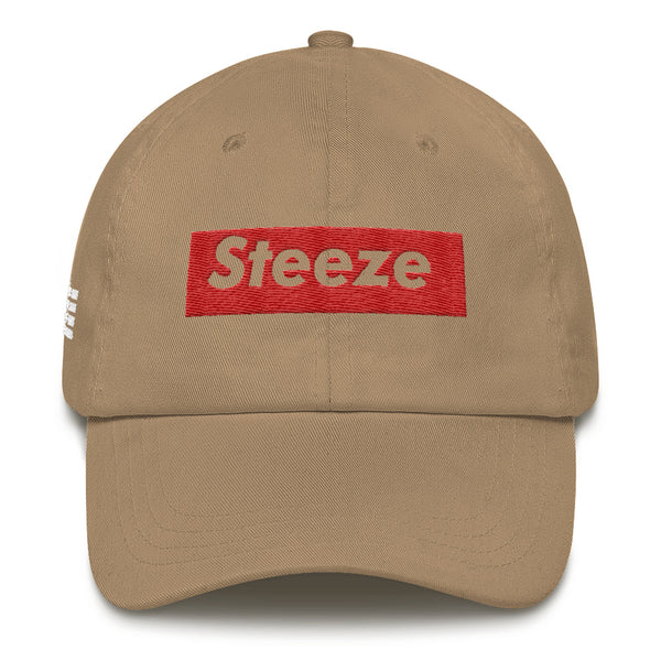 Steeze Candy Bar Logo Dad Hat (Red w/ white lettering)