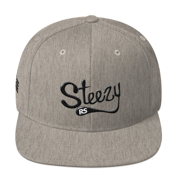 Steezy! BLACK 3D Embroidery Snapback Hat