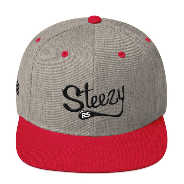 Steezy! BLACK 3D Embroidery Snapback Hat